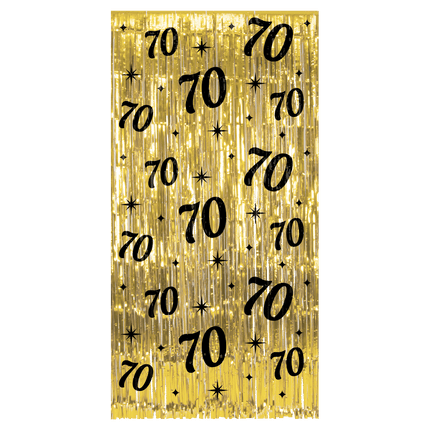 70 Jahre Türvorhang Gold Schwarz