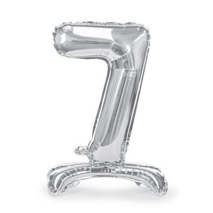 Folienballon Figur 7 Silber Standard Leer 70cm