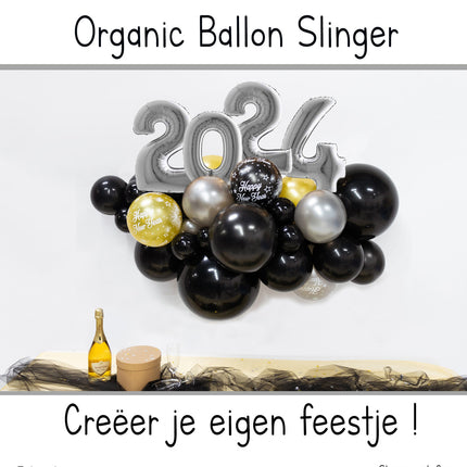 Ballons DIY Ballon Kit Bio Silber Neujahr