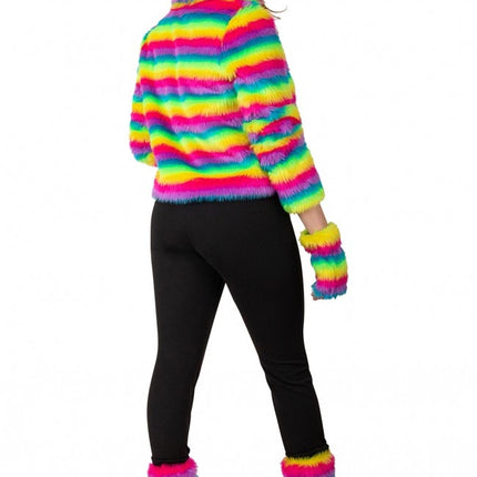 Pelzmantel Rainbow Stripe