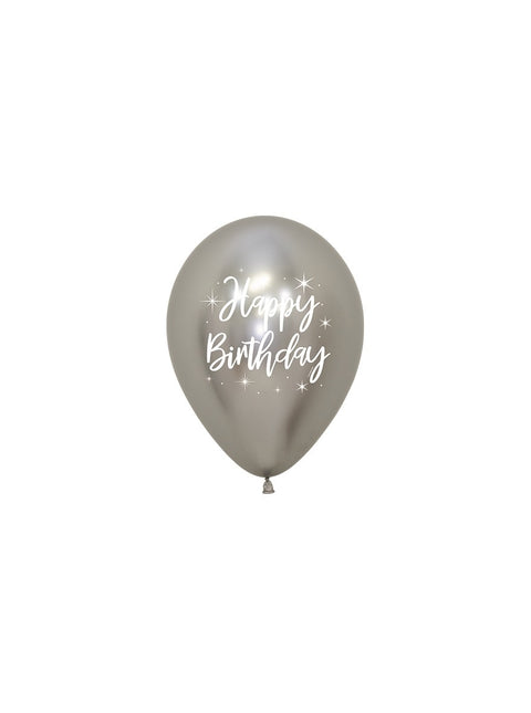Ballons Happy Birthday Radiant Reflex Mix 12cm 50pcs