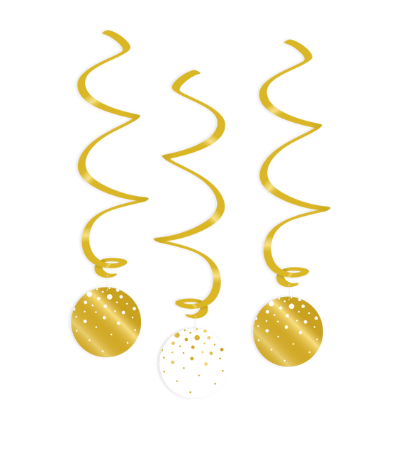 Gold Weiß Hängende Dekoration 17cm