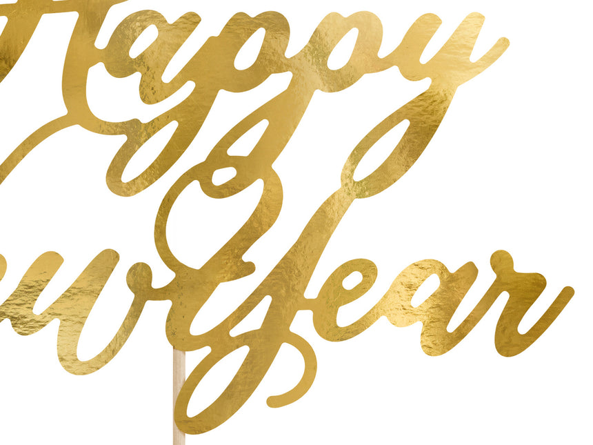 Tortenaufleger Happy New Year Gold 24cm