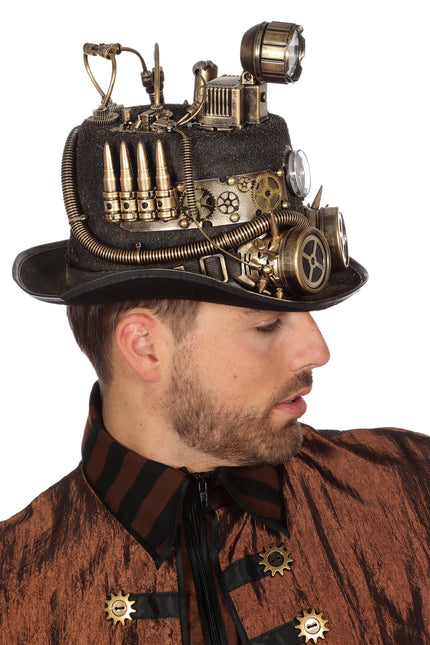 Hut Steampunk mit Minenlampe