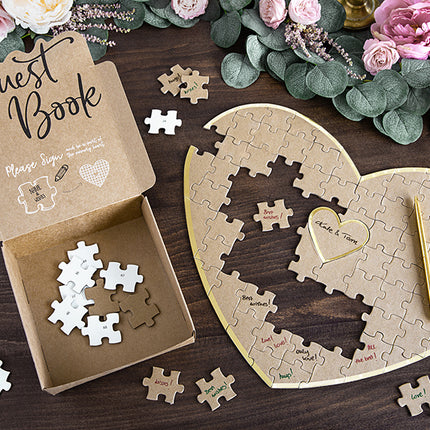 Gästebuch Herz Puzzle 45cm