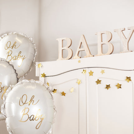 Helium Ballon Oh Baby Leer 53cm