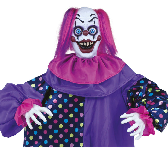 Halloween Puppe Clown mit Licht und Sound 1,6m
