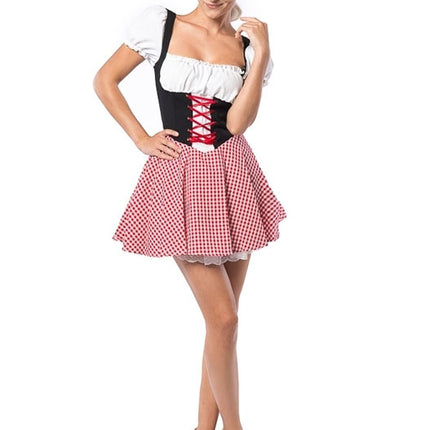 Dirndlkleid Oktoberfest Rot Schwarz