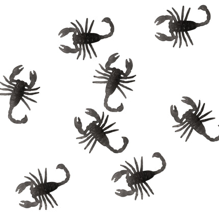Schwarze Halloween Tischdekoration Quirle 6cm 7Stk.