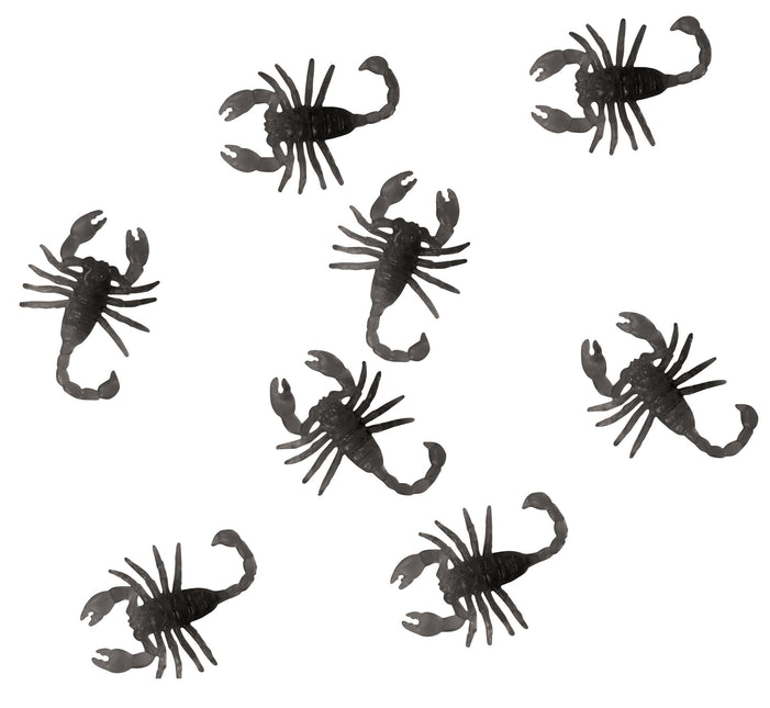 Schwarze Halloween Tischdekoration Quirle 6cm 7Stk.