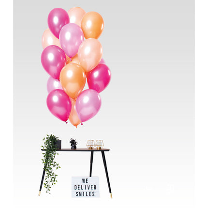 Pfirsich rosa Luftballons Chrom 33cm 15Stk