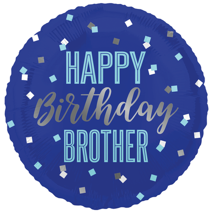 Happy Birthday Helium Ballon Blau Bruder Leer 45cm