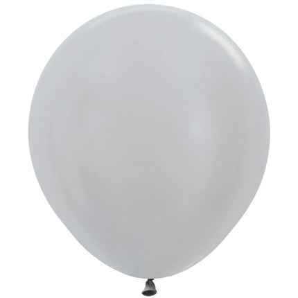 Silberne Ballons Latex 45cm 25Stk
