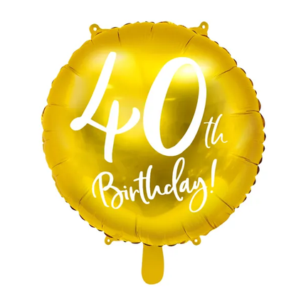 Helium Ballon 40Th Geburtstag Gold Leer 45cm