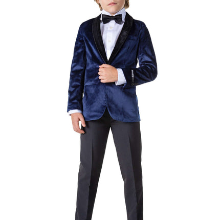 Dunkelblauer Samtblazer Junge <tc>OppoSuits</tc>