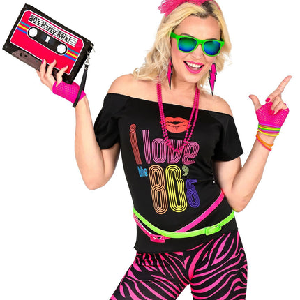 Neon 80S Accessoire Set Rosa 5 Stück