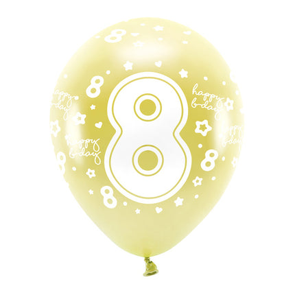 Luftballons 8 Jahre Gold