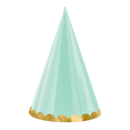 Bunte Partyhüte Pastell 16cm 6 Stk.