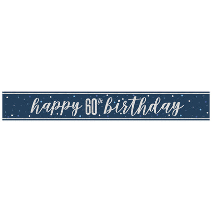 Happy Birthday Banner Blau 60 Jahre 2.74m