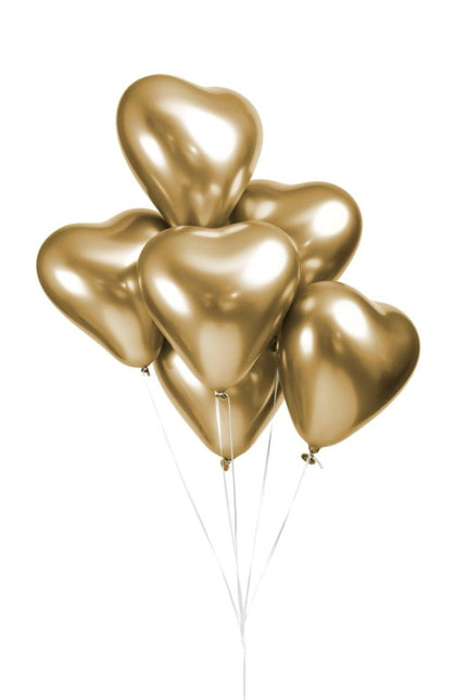 Herz Ballons Gold 30cm 6Stk