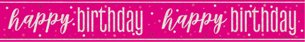 Happy Birthday Banner Rosa 2,75m