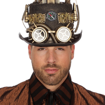 Hut Steampunk mit Minenlampe