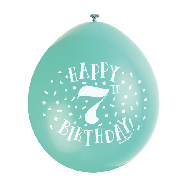 Luftballons Happy Birthday 7 Jahre 28cm 10Stk