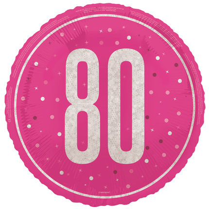 80 Jahre Heliumballon Rosa Leer 45cm