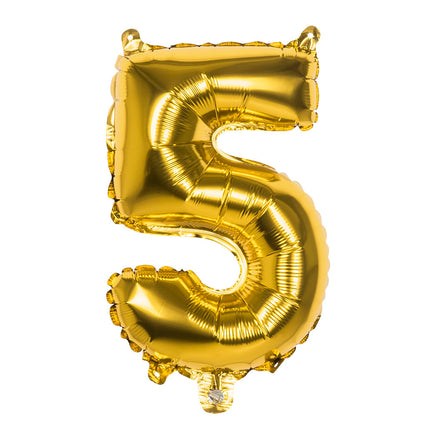 Goldener Zahlenballon 5 Jahre 36cm