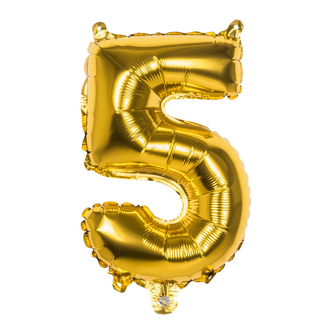 Goldener Zahlenballon 5 Jahre 36cm