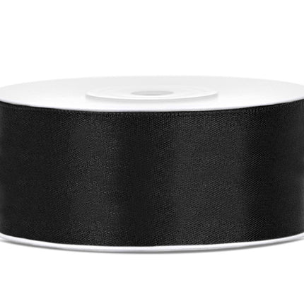 Satinband Schwarz 25mm 25m