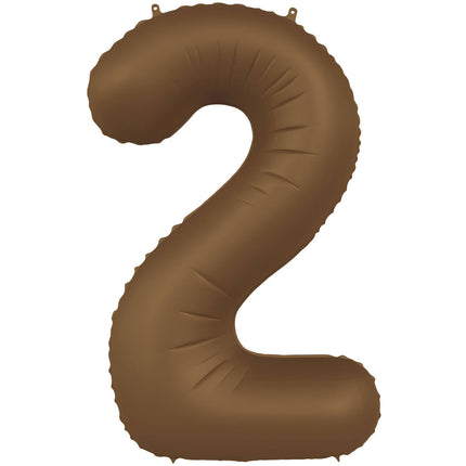 2 Jahre Figur Ballon Braun Matt 86cm