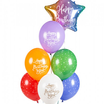 Ballons Happy Birthday To You Mix 30cm 6pcs