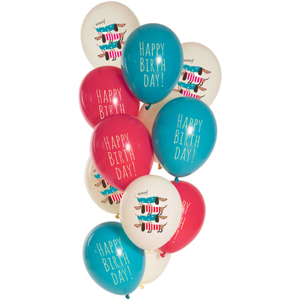 Alles Gute zum Geburtstag Ballons Hund 33cm 12pcs