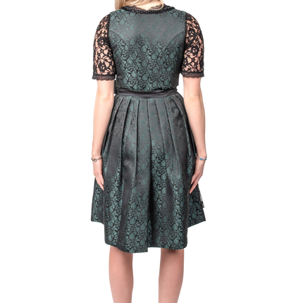 Schwarz Grün Dirndl Kleid Oktoberfest Frauen Jaquard