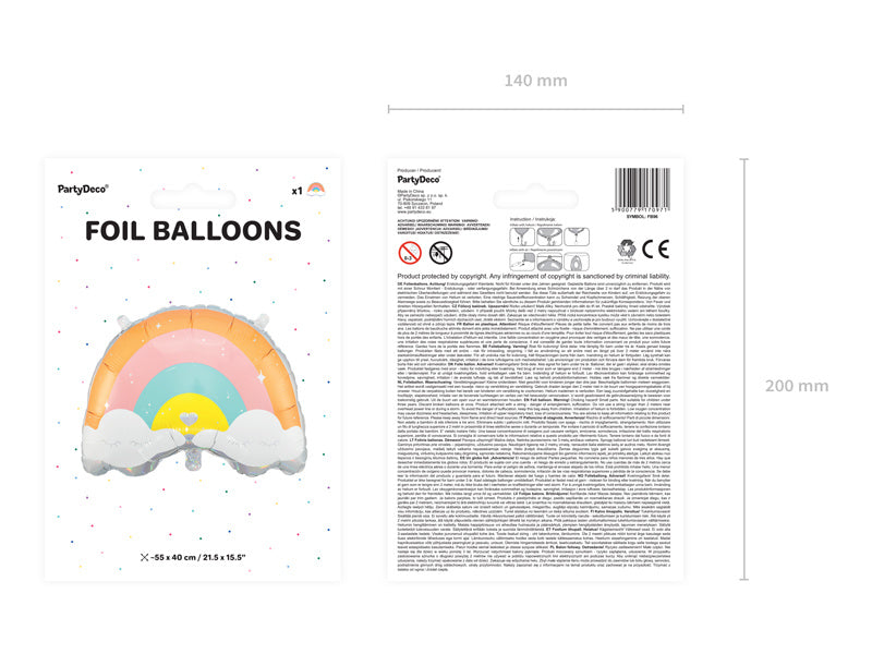 Helium Ballon Regenbogen Leer 55cm