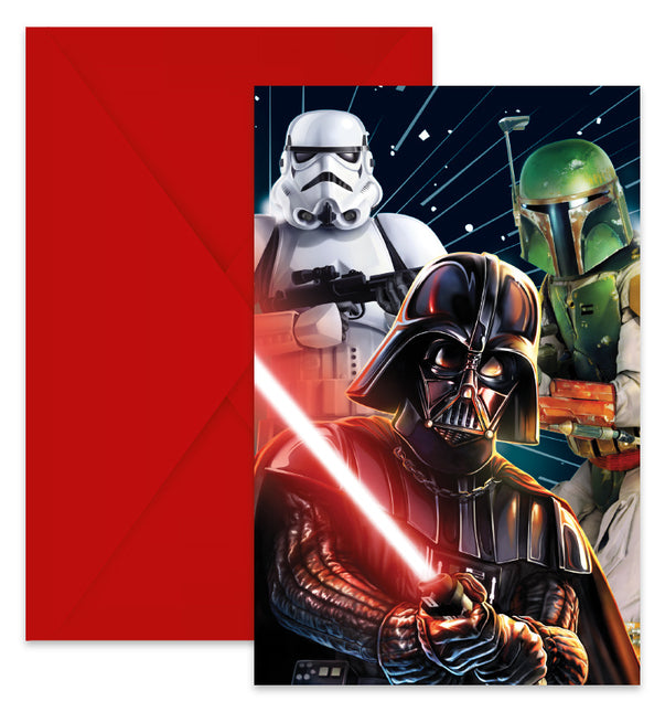 Star Wars Einladung Galaxie 6 Stk.