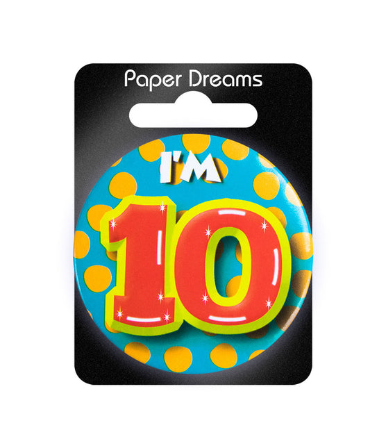 Ich bin 10 Button 10 Jahre 5,5cm