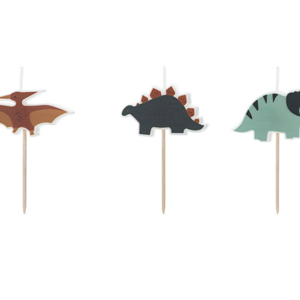 Dinosaurier Kerzen 3tlg