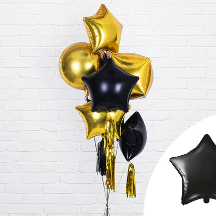 Heliumballon Star Schwarz Leer 48cm