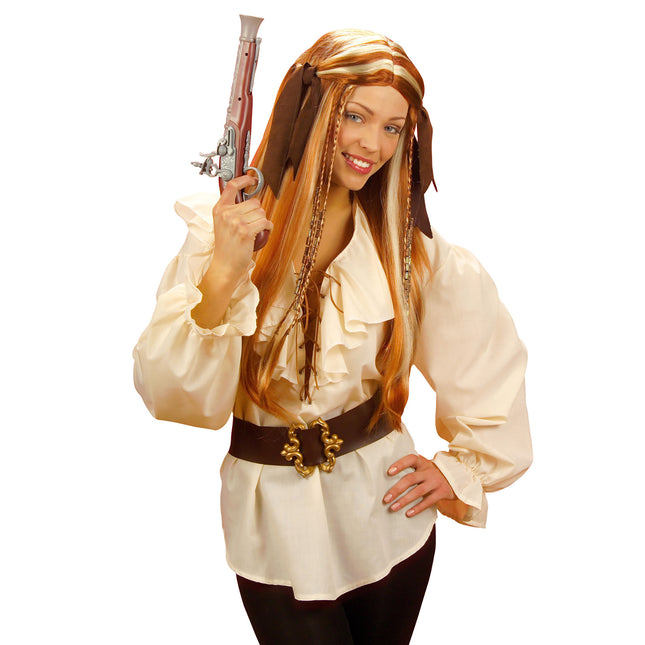 Beige Bluse Damen Piraten/Renaissance