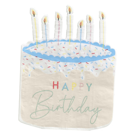 Happy Birthday Servietten Kuchen 16,5cm 16 Stück