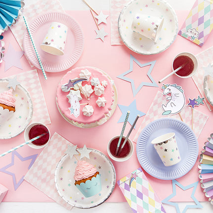 Cupcake Toppers Stern Silber 6 Stk.