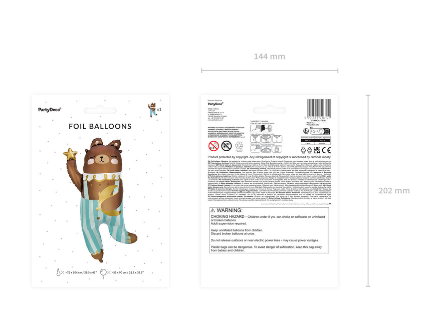 Helium Ballon Bär Leer 90cm