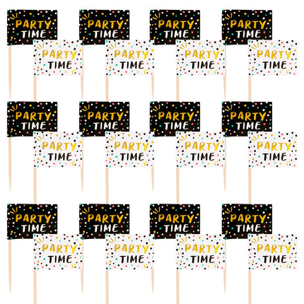 Cocktailstäbchen Party Time 7cm 24Stück