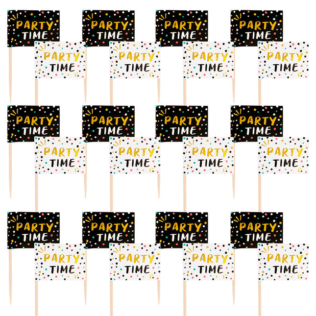 Cocktailstäbchen Party Time 7cm 24Stück