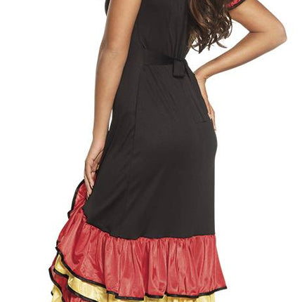 Spanisches Kleid Flamenco Rot Gelb