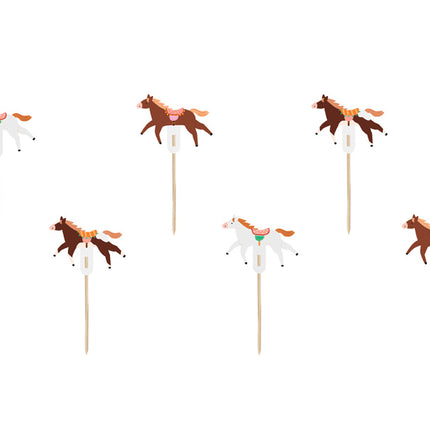 Pferd Cupcake Topper 13cm 6 Stk.