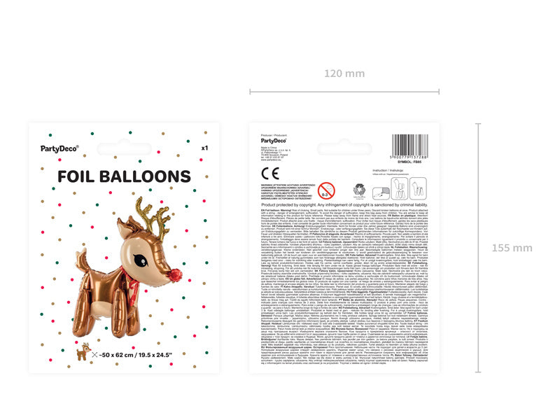 Helium Ballon Rentier Leer 62cm