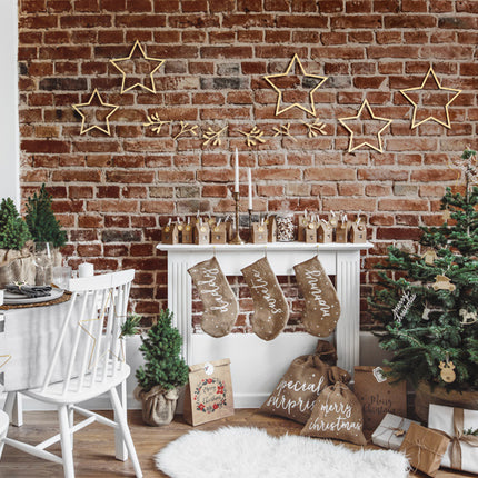 Flagline Frohe Weihnachten Holz 87cm